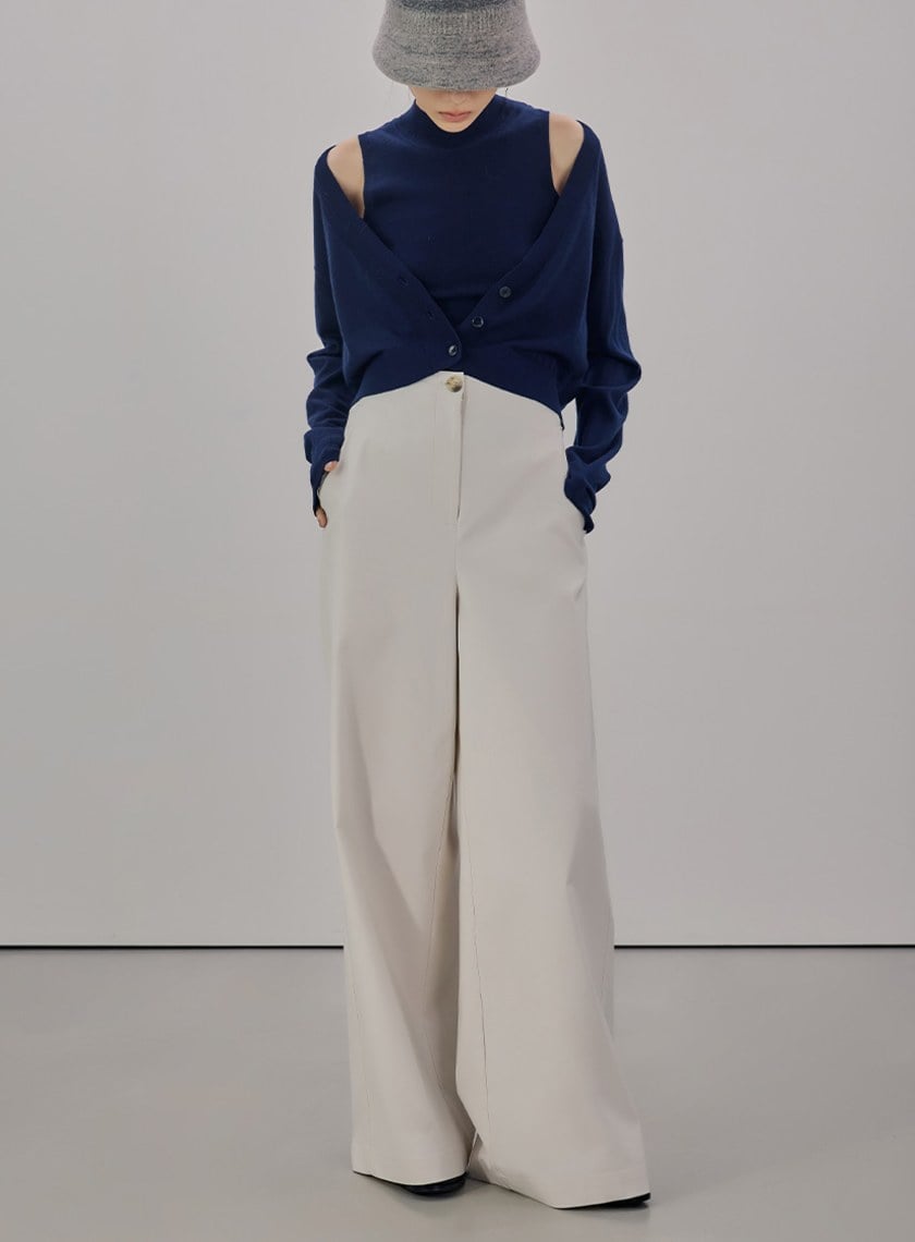 純羊毛V領針織罩衫